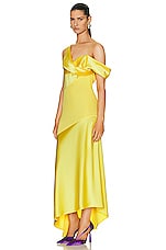 Loewe Draped Dress in Yellow, view 3, click to view large image.