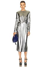 Loewe Draped Dress in Black & Silver, view 1, click to view large image.