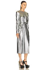 Loewe Draped Dress in Black & Silver, view 2, click to view large image.