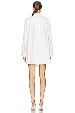 Loewe Trapeze Shirt Dress in White, view 3, click to view large image.