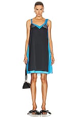 Loewe Trompe L'oeil Sleeveless Dress in Black & Blue, view 1, click to view large image.
