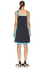 Loewe Trompe L'oeil Sleeveless Dress in Black & Blue, view 3, click to view large image.