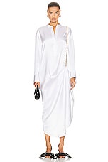 Loewe Chain Long Shirt Dress in Optic White, view 1, click to view large image.