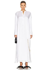 Loewe Chain Long Shirt Dress in Optic White, view 2, click to view large image.