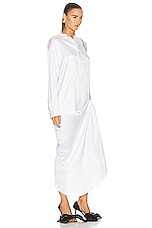 Loewe Chain Long Shirt Dress in Optic White, view 3, click to view large image.