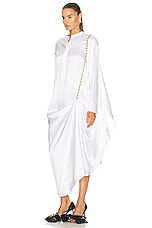 Loewe Chain Long Shirt Dress in Optic White, view 4, click to view large image.