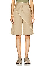 Loewe Pleated Short in Kraft Beige, view 1, click to view large image.