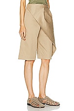 Loewe Pleated Short in Kraft Beige, view 2, click to view large image.