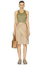 Loewe Pleated Short in Kraft Beige, view 5, click to view large image.