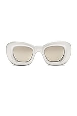 Loewe Inflated Sunglasses in Grey & Smoke Mirror, view 1, click to view large image.