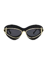 Loewe Double Frame Sunglasses in Shiny Black & Smoke, view 1, click to view large image.