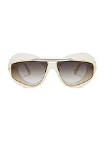 Loewe Double Frame Sunglasses in Ivory & Gradient Brown, view 1, click to view large image.