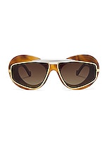 Loewe Double Frame Sunglasses in Blonde Havana & Gradient Brown, view 1, click to view large image.