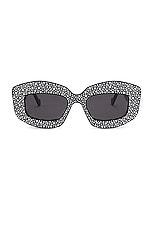 Loewe Chunky Anagram Starry Night Avant Premiere Sunglasses in Shiny Black & Smoke, view 1, click to view large image.