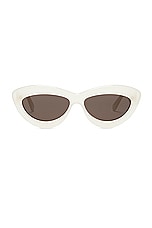 Loewe Curvy Sunglasses in Ivory & Brown, view 1, click to view large image.