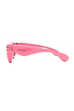 Loewe Inflated Sunglasses in Shiny Pink & Brown, view 3, click to view large image.