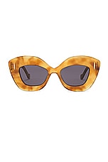 Loewe Anagram Sunglasses in Blonde Havana & Smoke, view 1, click to view large image.