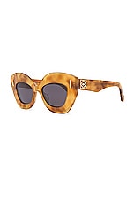 Loewe Anagram Sunglasses in Blonde Havana & Smoke, view 2, click to view large image.