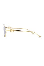 Loewe Metal Sunglasses in Shiny Endura Gold & Smoke Mirror, view 3, click to view large image.