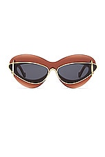 Loewe Double Frame Sunglasses in Shiny Red & Smoke, view 1, click to view large image.