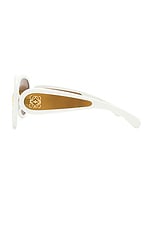 Loewe Paula's Ibiza Sunglasses in Ivory & Brown Mirror, view 3, click to view large image.