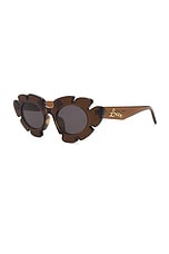 Loewe Round Sunglasses in Light Brown & Smoke, view 2, click to view large image.
