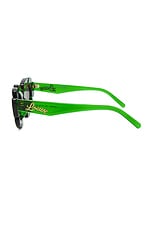 Loewe Round Sunglasses in Dark Green & Smoke, view 3, click to view large image.