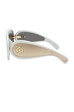 Loewe Shield Sunglasses in White & Smoke Mirror, view 3, click to view large image.