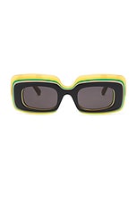 Loewe Rectangular Sunglasses in Grey & Smoke, view 1, click to view large image.