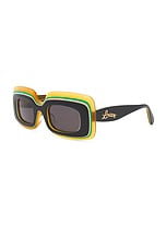 Loewe Rectangular Sunglasses in Grey & Smoke, view 2, click to view large image.