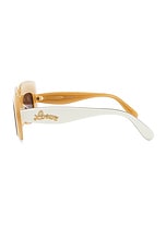 Loewe Rectangular Sunglasses in Ivory & Brown, view 3, click to view large image.