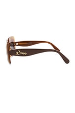 Loewe Rectangular Sunglasses in Light Brown & Smoke, view 3, click to view large image.