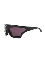 Loewe Paula's Ibiza Sunglasses in Shiny Black & Smoke, view 2, click to view large image.