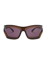 Loewe Paula's Ibiza Sunglasses in Light Brown & Smoke, view 1, click to view large image.