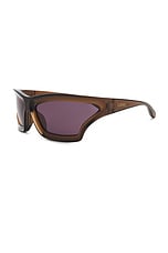 Loewe Paula's Ibiza Sunglasses in Light Brown & Smoke, view 2, click to view large image.