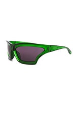 Loewe Paula's Ibiza Sunglasses in Dark Green & Smoke, view 2, click to view large image.