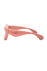 Loewe Fashion Show Inflated Sunglasses in Shiny Pink & Brown, view 3, click to view large image.