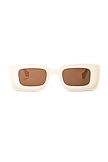 Loewe Anagram Sunglasses in Ivory & Brown, view 1, click to view large image.