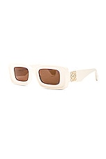 Loewe Anagram Sunglasses in Ivory & Brown, view 2, click to view large image.