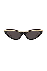 Loewe Cat Eye Sunglasses in Shiny Black & Smoke | FWRD
