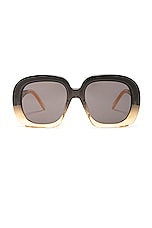 Loewe Curvy Sunglasses in Dark Brown & Smoke, view 1, click to view large image.