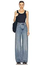 Loewe High Waisted Straight Leg in Washed Blue, view 4, click to view large image.