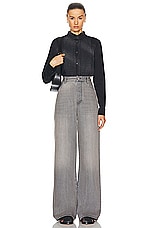 Loewe High Waisted Straight Leg in Grey Melange, view 4, click to view large image.