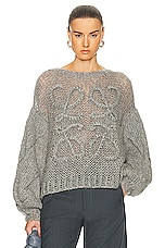 Loewe Anagram Sweater in Grey Melange, view 1, click to view large image.