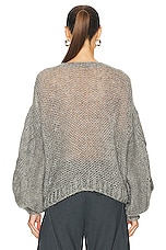 Loewe Anagram Sweater in Grey Melange, view 3, click to view large image.