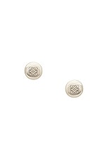 Loewe Anagram Pebble Stud Earrings in Silver, view 1, click to view large image.