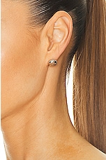 Loewe Anagram Pebble Stud Earrings in Silver, view 2, click to view large image.