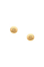 Loewe Anagram Pebble Stud Earrings in Gold, view 1, click to view large image.