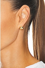 Loewe Anagram Pebble Stud Earrings in Gold, view 2, click to view large image.