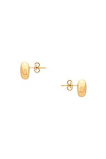 Loewe Anagram Pebble Stud Earrings in Gold, view 3, click to view large image.